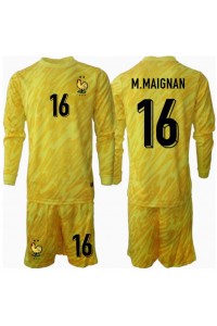 Fotbalové Dres Francie Mike Maignan #16 Brankářské Dětské Domácí Oblečení ME 2024 Dlouhý Rukáv (+ trenýrky)